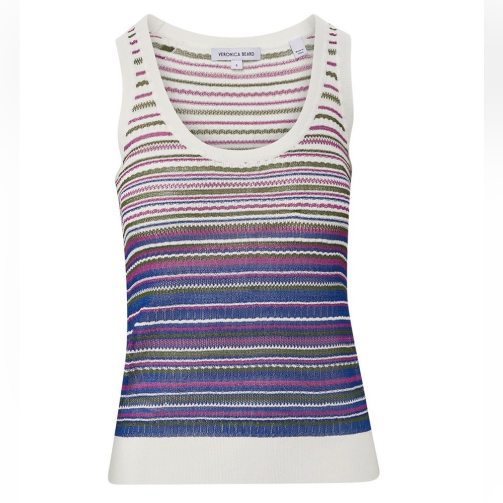 Veronica Beard Nabella Striped Knit Tank - NWOT - XS - Picture 7 of 14